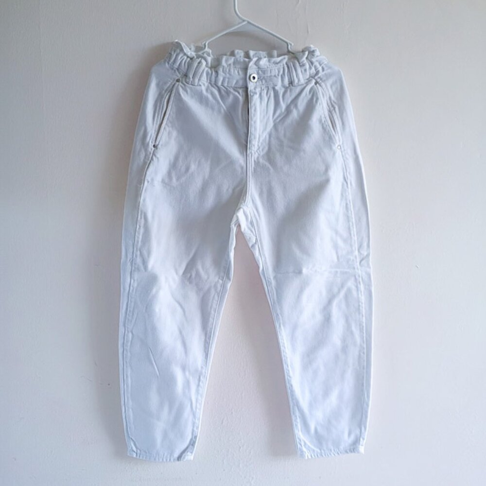 Zara White High Waist Jeans Size 4 Women's Tapered Casual Denim